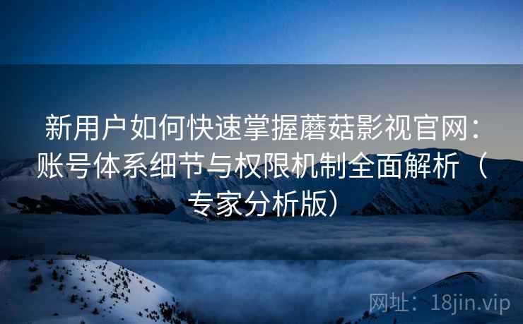 新用户如何快速掌握蘑菇影视官网：账号体系细节与权限机制全面解析（专家分析版）