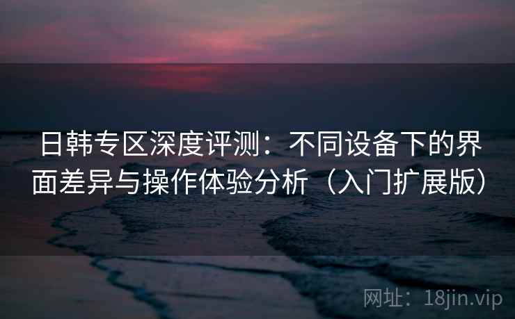 日韩专区深度评测：不同设备下的界面差异与操作体验分析（入门扩展版）