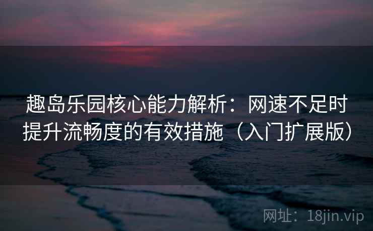 趣岛乐园核心能力解析：网速不足时提升流畅度的有效措施（入门扩展版）