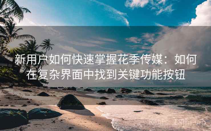 新用户如何快速掌握花季传媒：如何在复杂界面中找到关键功能按钮