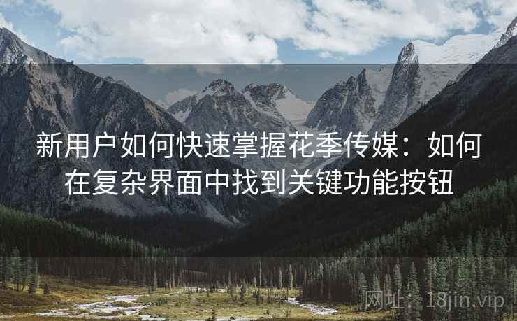 新用户如何快速掌握花季传媒：如何在复杂界面中找到关键功能按钮