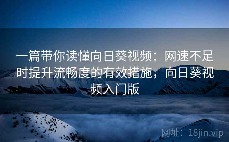 一篇带你读懂向日葵视频:网速不足时提升流畅度的有效措施,向日葵视频入门版 一篇带你读懂向日葵视频:网速不足时提升流畅度的有效措施,向日葵视频入门版