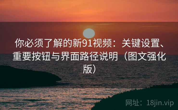 你必须了解的新91视频:关键设置、重要按钮与界面路径说明(图文强化版) 你必须了解的新91视频:关键设置、重要按钮与界面路径说明(图文强化版)