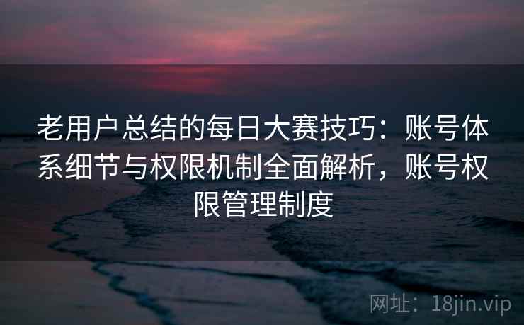 老用户总结的每日大赛技巧：账号体系细节与权限机制全面解析，账号权限管理制度