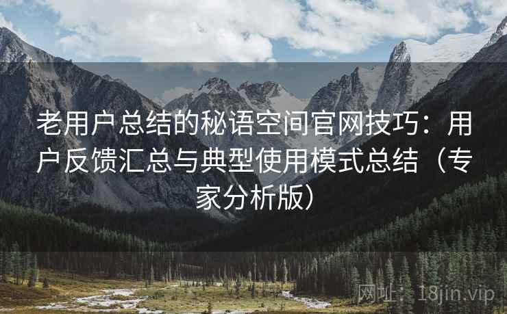 老用户总结的秘语空间官网技巧：用户反馈汇总与典型使用模式总结（专家分析版）